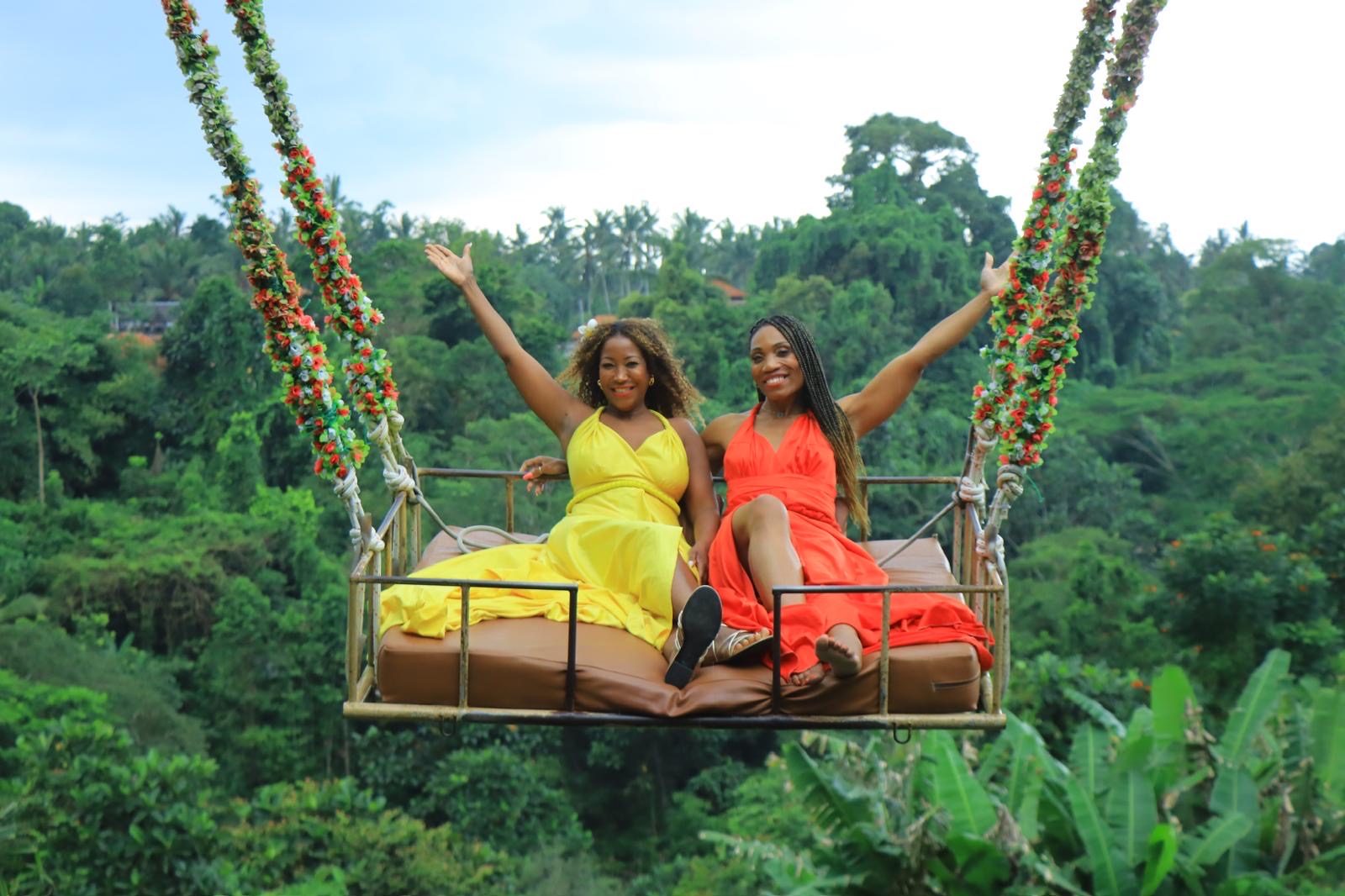 Women on a Bali swing